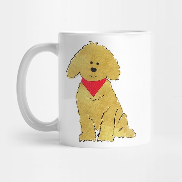 Cute Goldendoodle Puppy - Doodle Dog by emrdesigns